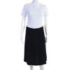 Pre-owned|Escada Womens Woven High Rise A-Line Midi Skirt Navy Blue Size 40