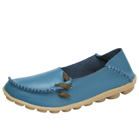 

OAVQHLG3B Women Round Head Casual Flat Slip On Shoes Loafers Soft Bottom Spring Summer Casual Single Shoes Peas Shoes