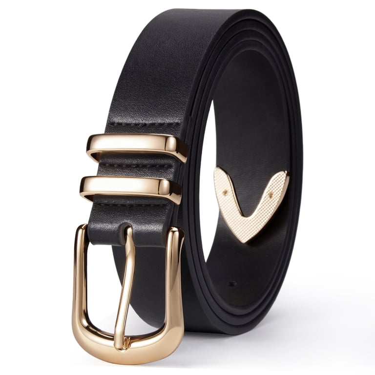 Fianmy Women Leather Belt with Gold Buckle, Fashion Ladies  display picture 1