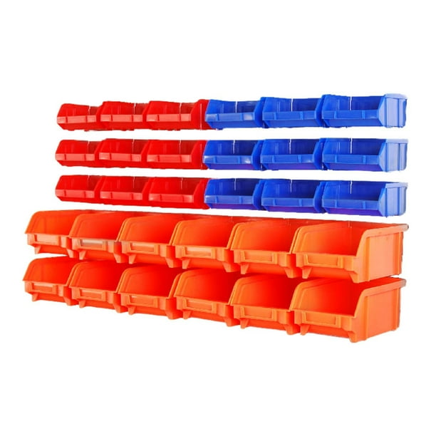 de almacenamiento en rack de 30 piezas montado en la pared, organizador de clavos y tornillos, herramientas de taller, organizador de