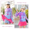 thumbnail image 5 of Lanbubble Girls Long Sleeve Rash Guard Swimsuit Set Kids 2-Piece Tankini UPF 50+ Swimwear with Skort Side 5-6 Years, 5 of 6