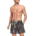thumbnail image 3 of FORMRS Mens Swim Trunks Mesh Liner Quick Dry Casual Beach Board Shorts with Pockets, Sizes S-2XL, Purple Floral Pattern, 3 of 9