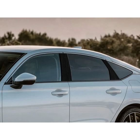 Rvinyl Pillar Post Window Trim Compatible with Honda Civic 2022-2024 (Sedan) - Aluminum (Brushed