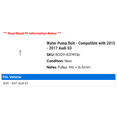 thumbnail image 2 of Water Pump Bolt - Compatible with 2015 - 2017 Audi S3 2016, 2 of 2