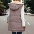 thumbnail image 5 of yievot Women's Long Puffer Vest Sherpa Fleece Zip Up Sleeveless Jacket with Hood, 5 of 7