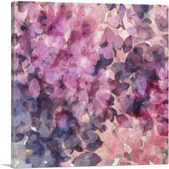 ARTCANVAS Pink Purple Petals Modern Square Canvas Art Print - Size: 12" x 12" (1.50" Deep)