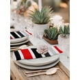 thumbnail image 6 of Hokiten Kitchen Dinner Napkins Set of 4 Red Black Stripe Cloth Napkins Reusable Washable Table Napkins for Weddings Cocktail Parties Holiday Table Decor 20x20 Inch, 6 of 8