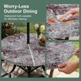 thumbnail image 5 of Round Outdoor Tablecloth with Umbrella Hole and Zipper, Red Grey Abstract Tablecloth with Elastic Waterproof, Vintage Graffiti Distressed Mottled Art Patio Table Covers for 31" - 35" Pool Tables, 5 of 9