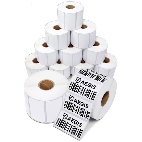 Aegis Adhesives - 2 ¼” X 1 ¼” Direct Thermal Labels for Barcodes, Address, Perforated & Compatible with Rollo, Zebra, & Oth