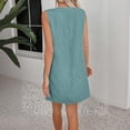 thumbnail image 6 of Gamivast Casual Dress for Women Loose Fit Sleeveless Summer Dress V-Neck Single Button Mini Dress Solid Texture Daily Wear Beach Sun Dress, 6 of 7
