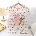 thumbnail image 2 of Quealent Baby Girl Boy Clothes Short Sleeve Cartoon Animals Infant One-Piece Rompers Summer Outfit (Orange, 0-3 Months), 2 of 4