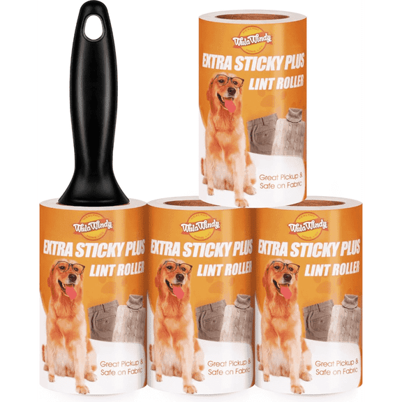 Lint Roller for Pet Hair, Extra Sticky Lint Rollers Pet Hair Remover for Clothes, Work Great on Pet Hair Value Pack (4 Pack)