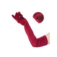 thumbnail image 3 of INSPIRE CHIC Women's Velvet Elbow Length Full Finger Evening Glove for Elegant Formal Dark Red, 3 of 6