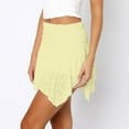 thumbnail image 5 of Kedxroy Women Floral Lace Mini Skirt Frilly Low Rise Mini Skirt Asymmetrical Ruffle Hem Flowy Short Skirt Streetwear(Yellow,L), 5 of 5