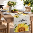 thumbnail image 3 of Burlap Table Runner 90 Inches Long,Sunflower Bee Leaves on Linen Non-Slip Kitchen Table Runners for Dining Room Everyday Use Party Table Decorations Summer Sunshine Quote, 3 of 9