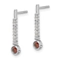 thumbnail image 2 of Auriga Fine Jewelry 14K White Gold Red/White Diamond Drop Stud Earrings for Women (L- 0.79 inch, W- 0.16 inch), 2 of 5