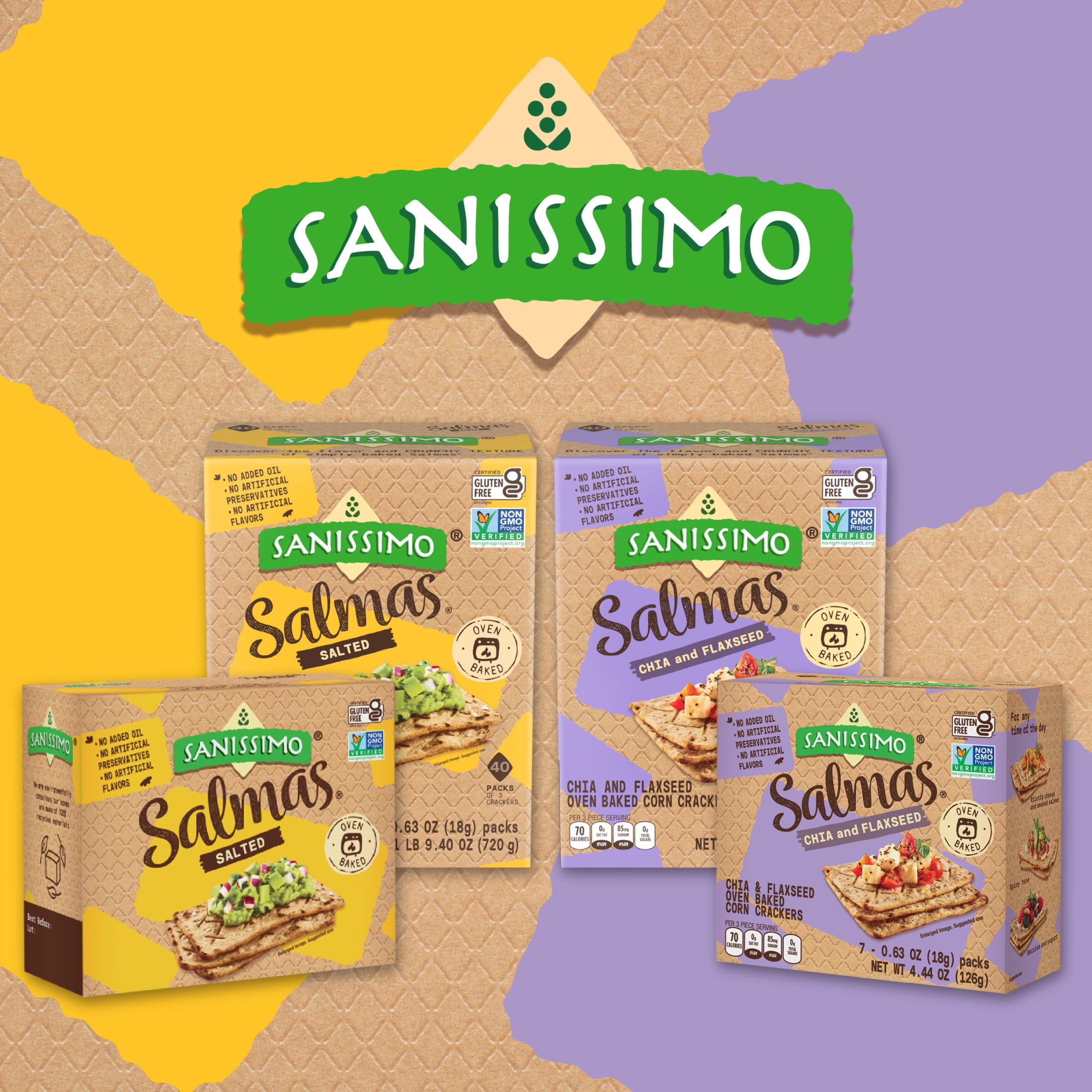Sanissimo Salmas 40 pc / 0.63 oz Box, Salt Crackers