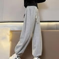 thumbnail image 4 of Pantalones largos de pana de color liso para niña, pantalones casuales de pierna recta, pantalones holgados casuales de pierna ancha, pantalones de poliéster con cintura elástica y largo para niños., 4 of 8