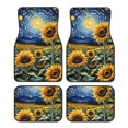 thumbnail image 1 of Kdxio Tapis de Sol Imprimé Tournesol Ciel Étoilé Universel SUV avant Arrière Ensemble Complet 4 Pcs avec Dos en Caoutchouc Antidérapant Accessoires de Voiture pour la Plupart des Voitures, 1 of 7