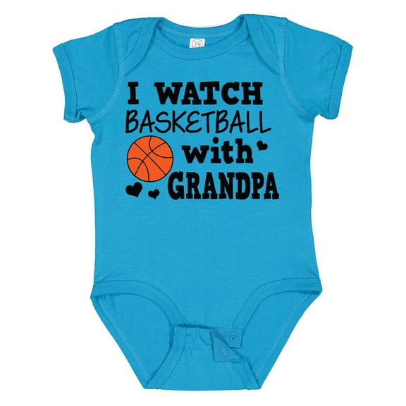 Inktastic I Watch Basketball with Grandpa Boys Baby Bodysuit