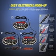 thumbnail image 4 of 3Pcs 60" Tailgate Light Bar Triple Row Tail Light Bar with 4-Way Flat Connector for Pickup Trailer SUV RV Van Full Function Red Brake White Reverse Amber Turn Signal No Drill Install, 4 of 7