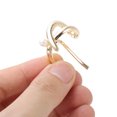 thumbnail image 4 of Unique Bargains 1 Pc Ponytail Buckle Hair Clip Cross Faux Pearl Hair Ponytail Cuff for Women Gold Tone, 4 of 6