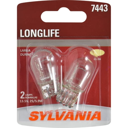 SYLVANIA 7443 Long Life Mini Bulb, Pack of 2