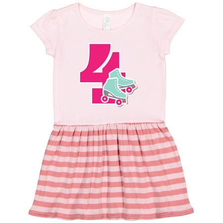 

Inktastic 4th Birthday Party Girls Roller Skating Gift Toddler Girl Dress