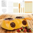 thumbnail image 2 of Electric Chocolate Fondue Pot - Mini Chocolate Melting Pot Kit with Double Pot, Molds & Fork for Melting Candy, Cheese, Butter, Milk Chocolate & Candy Making, 2 of 4