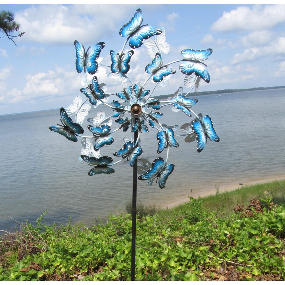 Butterfly Metal Wind Spinner Ornament-Double Twirl Windmill -Riverview