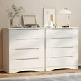 thumbnail image 4 of Dresser for Bedroom, Lofka 4 Drawer Dresser with Cutout Handles, Anti-Tip Safety, Large Storage Capacity, Modern Wood Chest of Drawers, White, 4 of 15