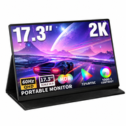 17.3" Portable Monitor, 2K QHD 60Hz IPS Display, 100% sRGB, USB-C & HDMI, External Gaming Monitor for PC, Laptop, Phone, PS5 & Xbox