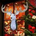 thumbnail image 4 of Light-Up Reindeer Head Christmas Wreath – Outdoor Wall Decoration with Glowing Iron Antlers – Festive Holiday Deer Ornament for Porch, Door, or Garden, 4 of 5