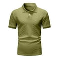 thumbnail image 3 of Men's Polo Shirt Classic Button Basic Textured T-Shirt Casual Short Sleeve Summer Golf T-Shirt, 3 of 3