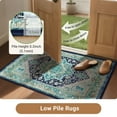 thumbnail image 3 of Newburos Area Rug 4'x6', Non-Slip Machine Washable Rugs for Living Room Bedroom, Low Pile Soft Vintage Print Pattern Indoor Carpet, Blue & Green, 3 of 10