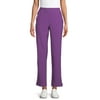 ClimateRight by Cuddl Duds Women's Stretch Woven Scrub Flat Front Pants
