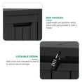 thumbnail image 6 of 72 Gallon Outdoor Storage Box w/Wheels, Resin Indoor & Outdoor Patio Storage Box for Throw Pillows, Athletic Gear, Yard Implements (Black), 6 of 8