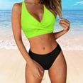 thumbnail image 5 of Bosfbaoi Swimsuit for Women 2-Piece High Waisted Bikini Set Twist Front Crisscross Back Top Classic Brief Bottom Regular Solid Bikini Sets for Women, 5 of 6