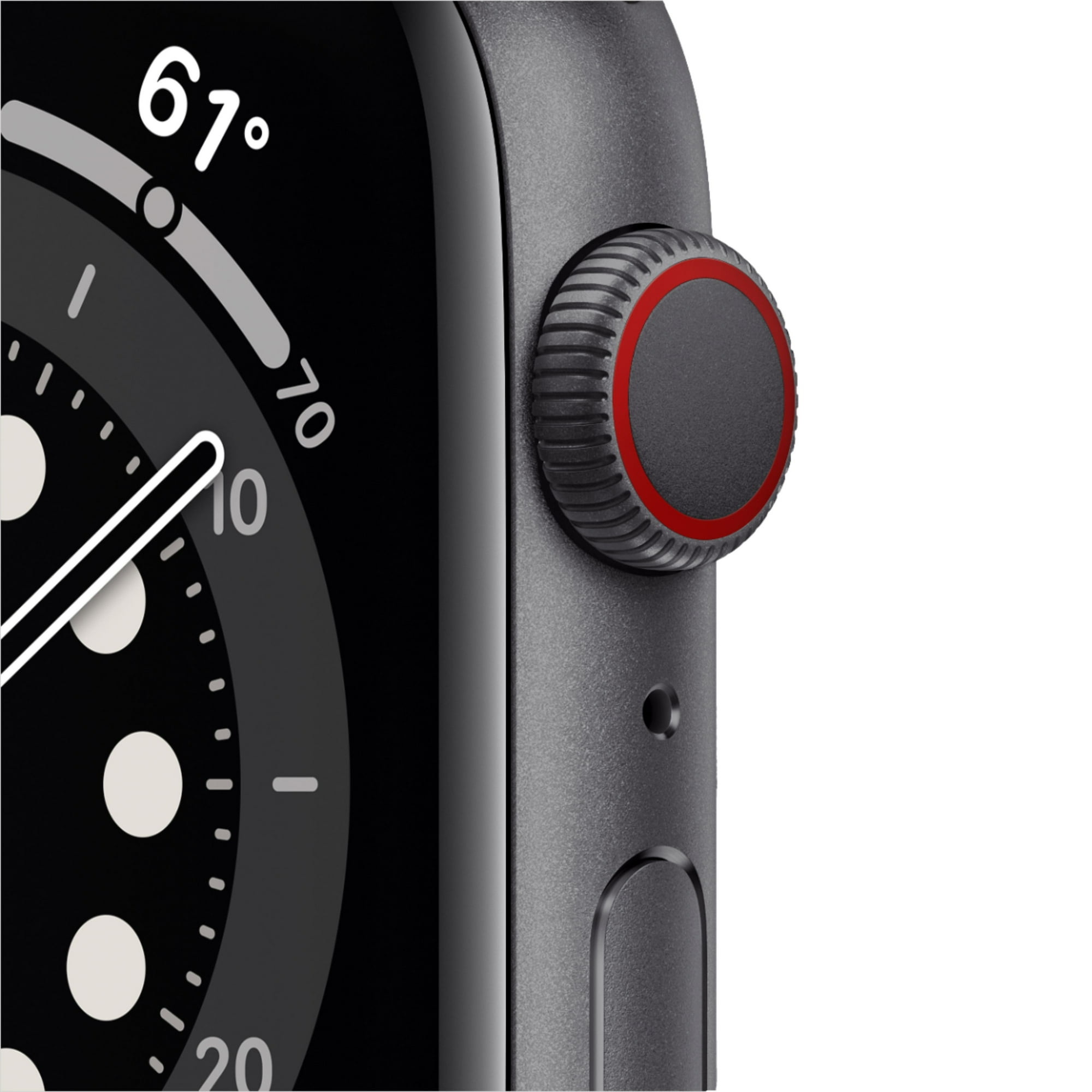 Restored Apple Watch Series 6 GPS + LTE, 44MM Space Gray Aluminum Case & Black Sport Band (Refurbished)