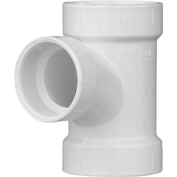 Genova Products 71121 Reducing Sanitary Tee Pipe Fitting, 2" x 1 1/2"