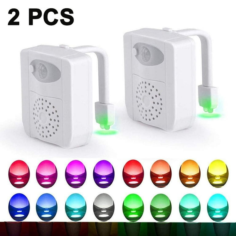 VINTAR 2 Pack 16 Color Toliet Night Light Motion Sensor LED Multi-Color Toilet  Light Toilet Motion Activated, 5-Stage Dimmer, Light Detection, Cool Fun  Gadgets for Stocking Stuffers 