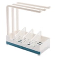 thumbnail image 1 of Inteprter Estante para fregadero, estante de drenaje de plástico ABS montado en encimera, estante organizador de almacenamiento para fregadero de cocina Organizadores de utensilios de cocina Azul Inteprter HA004852-01, 1 of 6