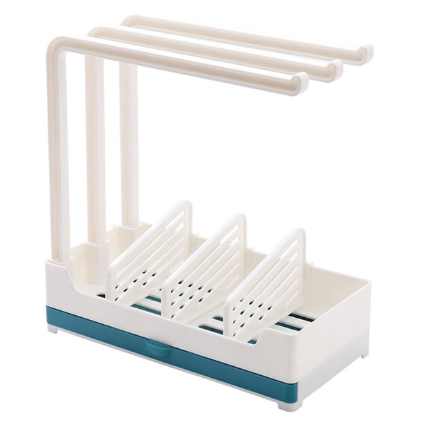 Estante para fregadero, estante de drenaje de plástico ABS montado en encimera, estante organizador de almacenamiento para fregadero de cocina, azul Methold HA004852-01