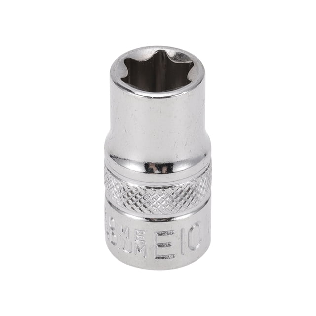 Unique Bargains 1 Pcs Socket de Impacto Herramienta de Hardware Duradera 25mm Tono Plateado Acero de Alto Carbono 6 Puntos 10mm para Reparación de Automóvil Motocicleta Dirtbike 1/4 Pulgada Drive