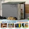 thumbnail image 3 of Studyset 4×8 FT Lean to Storage Shed,Heavy-Duty Outdoor Metal Storage Shed,Garden Tool Metal StorageHouse W/Lockable Door and 2 Air Vents,Metal Wall Side Bike Shed & Outdoor Storage, 3 of 9
