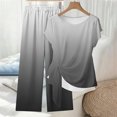 thumbnail image 4 of Pounoo Womens Two Piece Sets Tie Side Top Floral Print Wide Leg Pants Soft Breathable Loungewear Outfits Casual Style Gift, 4 of 5