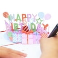 thumbnail image 3 of 3D Musical Birthday Card Blowable LED Light Greeting Cards Happy-Birthday Card with Music for Mom Wife Sister, 3 of 8