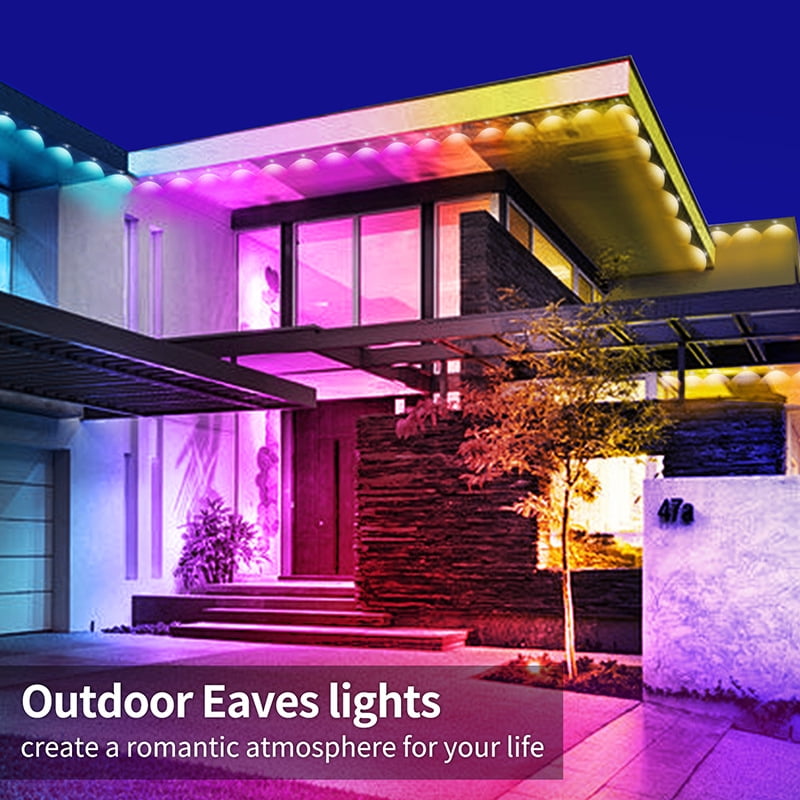 200FT Permanent Outdoor RGB Lights,Waterproof Smart LED Eaves Lights with App/Remote Control,for Christmas and All Holiday Decor,Daily and Accent Lighting,House Roof and Garden Lighting Brand: SINLEY