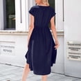 thumbnail image 4 of Women's Dress Short Sleeve Long Maxi Dress V Neck Ruffle Wrap Dresses, 4 of 4