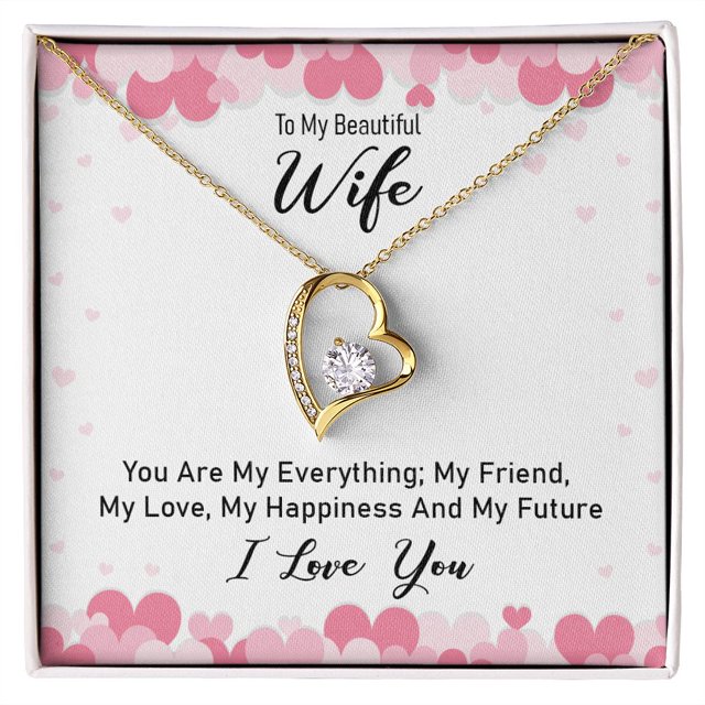 Pour Ma Femme, Tu Es Mon Tout pour Toujours Collier w Message Card
